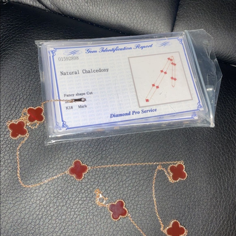 VCA INSPIRED Chalcedony 18k rose gold necklace